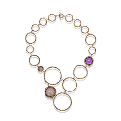 Ottone Divino - Quarzo Rosa;  Ametista;  Quarzo Fumè