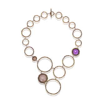 Ottone Divino - Quarzo Rosa;  Ametista;  Quarzo Fumè