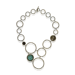 Ottone Midnight - Amazzonite;  Labradorite;  Quarzo Fumè